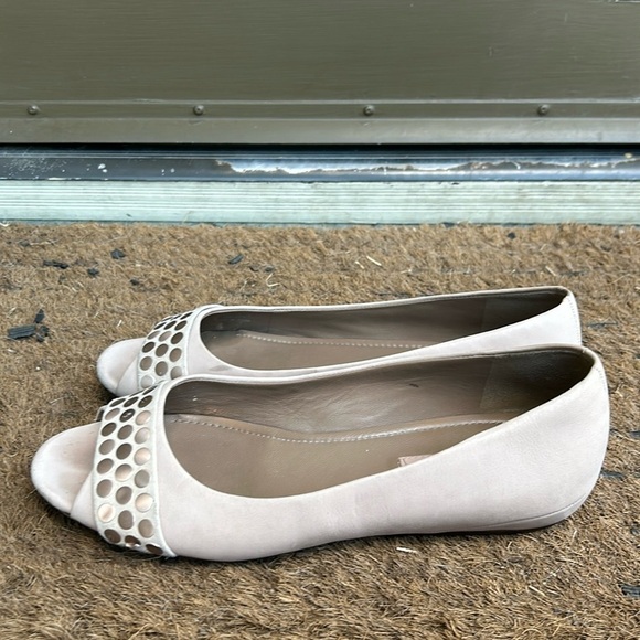 Ecco Open Toe Ballet Flats Tan Leather Summer Shoe Bohemian Feminine Sz 39 - Picture 1 of 9